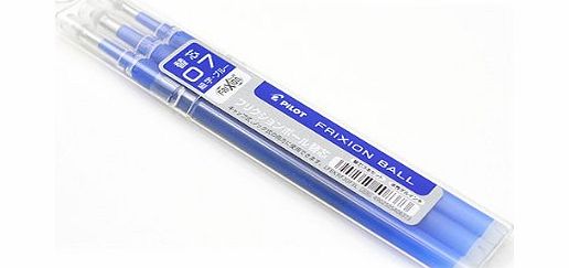 Pilot FriXion Gel Ink Pen Refill - 0.7 mm - Blue - Pack of 3 [Office Product]